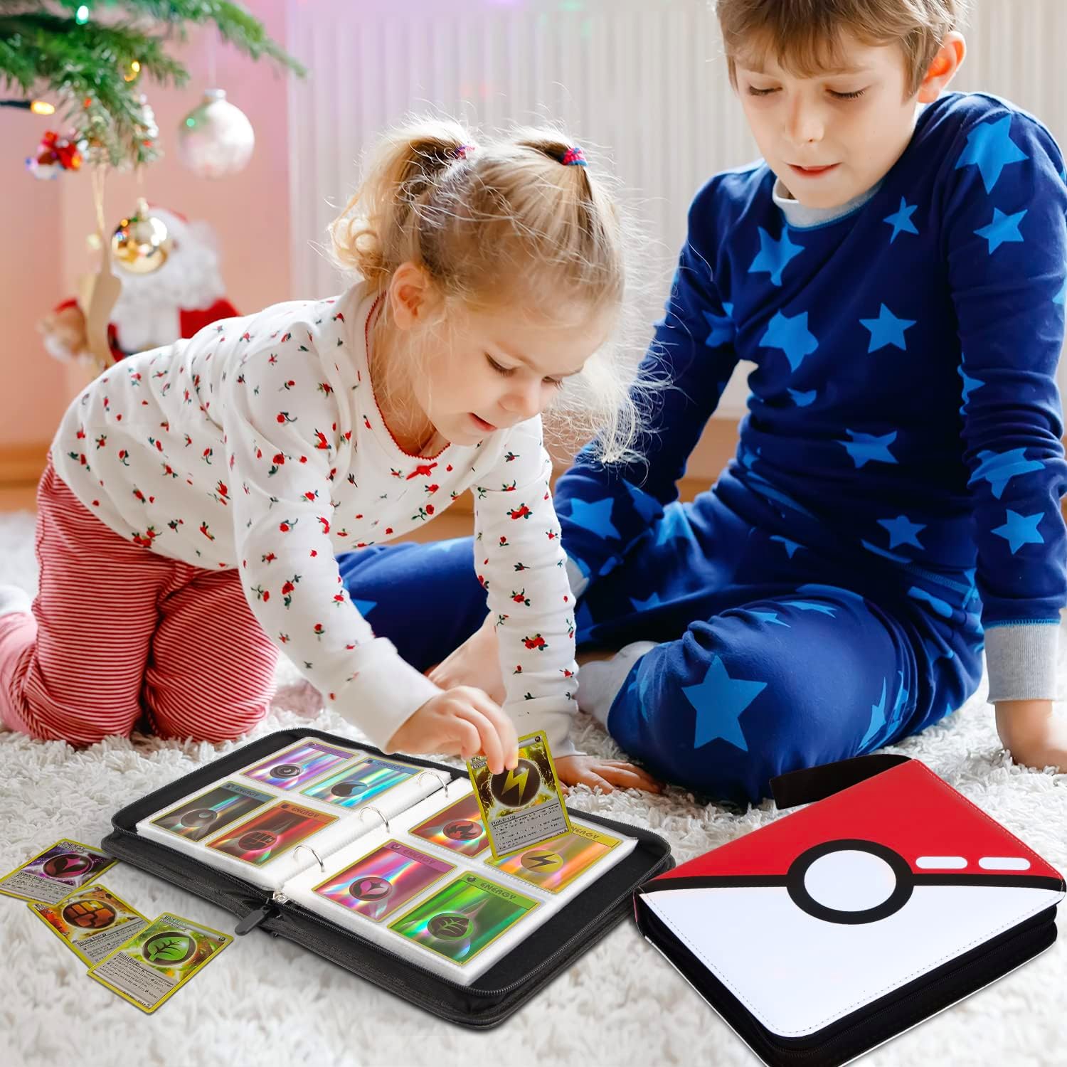 JoyHood Card Binder for TCG Cards, Trading Card Holder with Sleeves, Game Collection Card Album Fits PTCG, Sports Card, Holds 400 cards, Gifts for Boys/Girls (Silver Ball) - Image 3